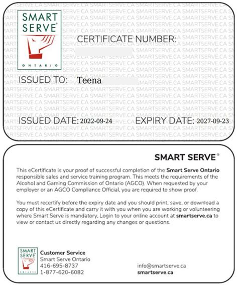 smart serve card toronto|My Certificate .